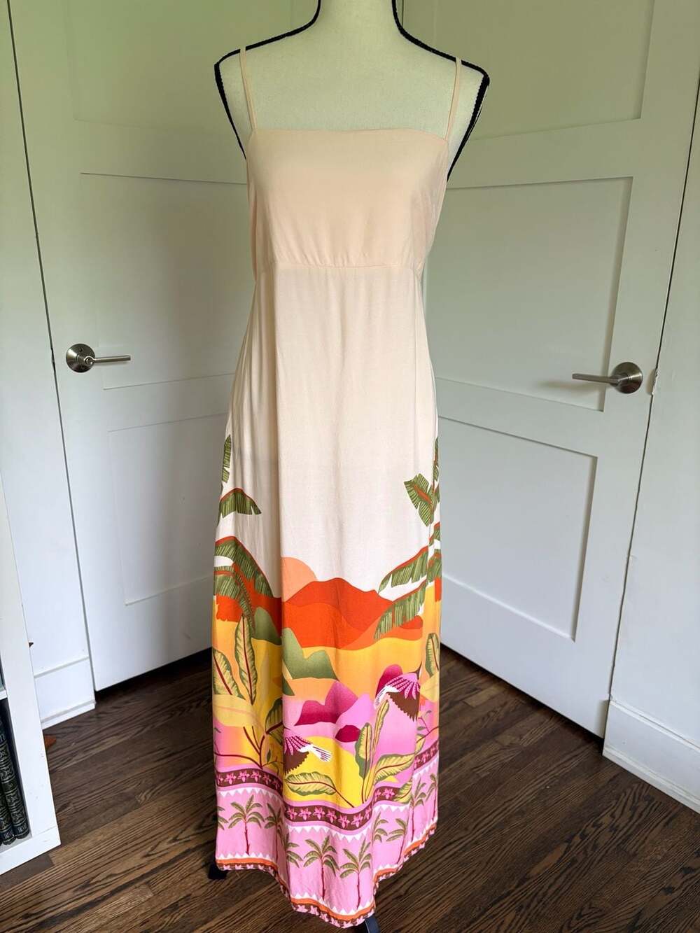 Paper Heart Women's Tropical  Vacation Open Tie-Back Maxi Dress Size XL